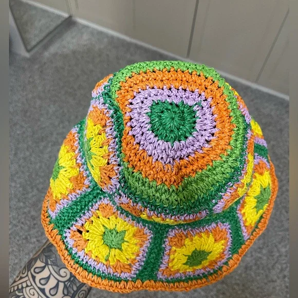 Boho Crochet Straw Hat - Picture 9 of 10